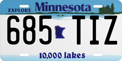 MN license plate 685TIZ