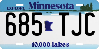 MN license plate 685TJC