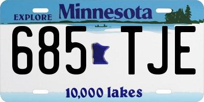 MN license plate 685TJE