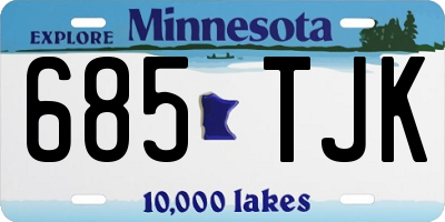 MN license plate 685TJK