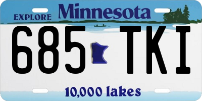 MN license plate 685TKI
