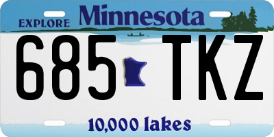 MN license plate 685TKZ