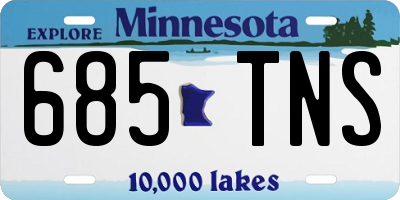 MN license plate 685TNS
