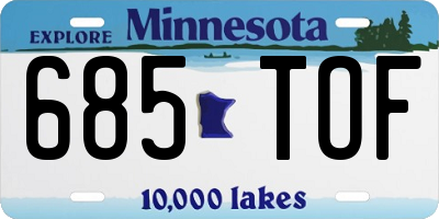 MN license plate 685TOF