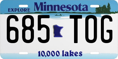 MN license plate 685TOG