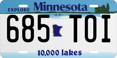 MN license plate 685TOI