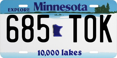 MN license plate 685TOK