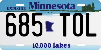 MN license plate 685TOL