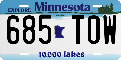 MN license plate 685TOW