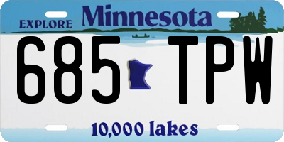 MN license plate 685TPW