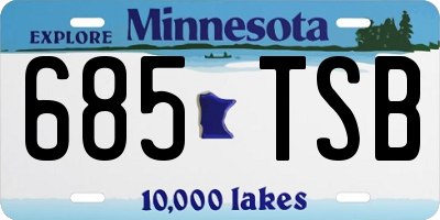 MN license plate 685TSB
