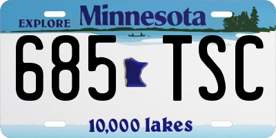 MN license plate 685TSC