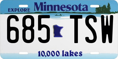 MN license plate 685TSW