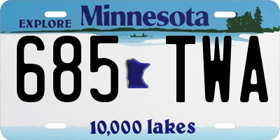 MN license plate 685TWA