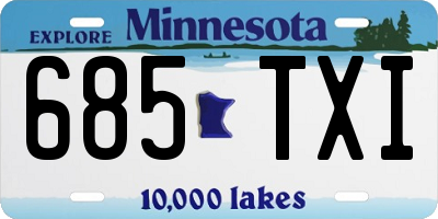 MN license plate 685TXI