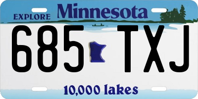 MN license plate 685TXJ