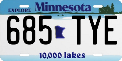 MN license plate 685TYE