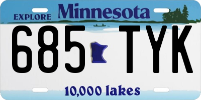 MN license plate 685TYK