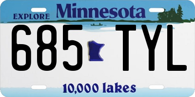 MN license plate 685TYL