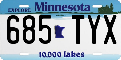 MN license plate 685TYX