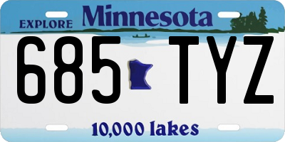 MN license plate 685TYZ