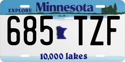 MN license plate 685TZF