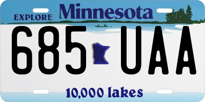 MN license plate 685UAA