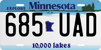 MN license plate 685UAD