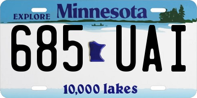 MN license plate 685UAI