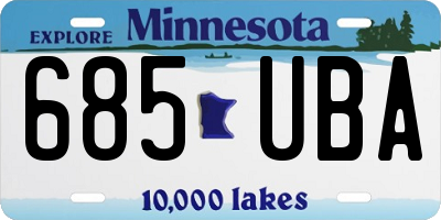 MN license plate 685UBA