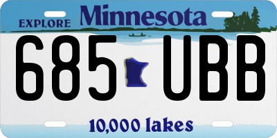 MN license plate 685UBB
