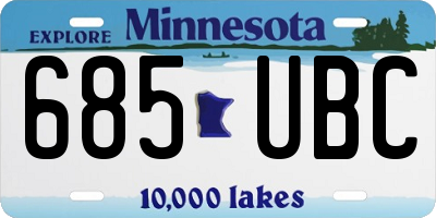 MN license plate 685UBC
