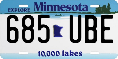 MN license plate 685UBE