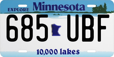 MN license plate 685UBF