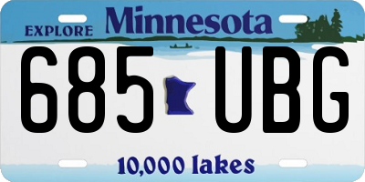 MN license plate 685UBG