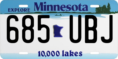MN license plate 685UBJ