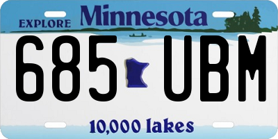 MN license plate 685UBM