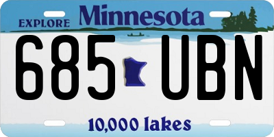 MN license plate 685UBN
