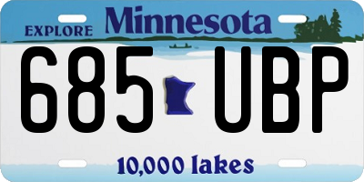 MN license plate 685UBP