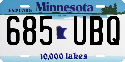MN license plate 685UBQ