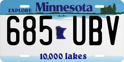 MN license plate 685UBV