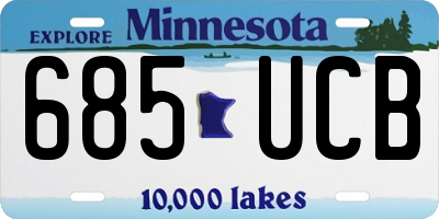 MN license plate 685UCB
