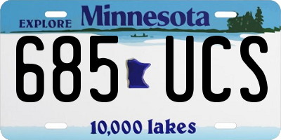 MN license plate 685UCS