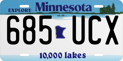 MN license plate 685UCX