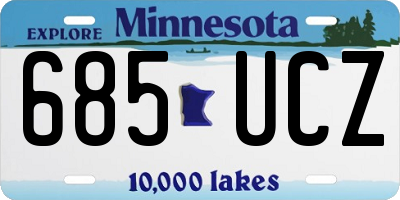 MN license plate 685UCZ