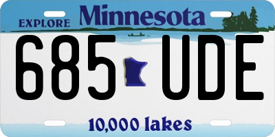 MN license plate 685UDE