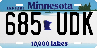 MN license plate 685UDK