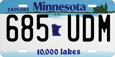 MN license plate 685UDM
