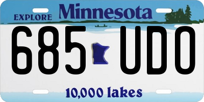 MN license plate 685UDO