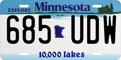 MN license plate 685UDW